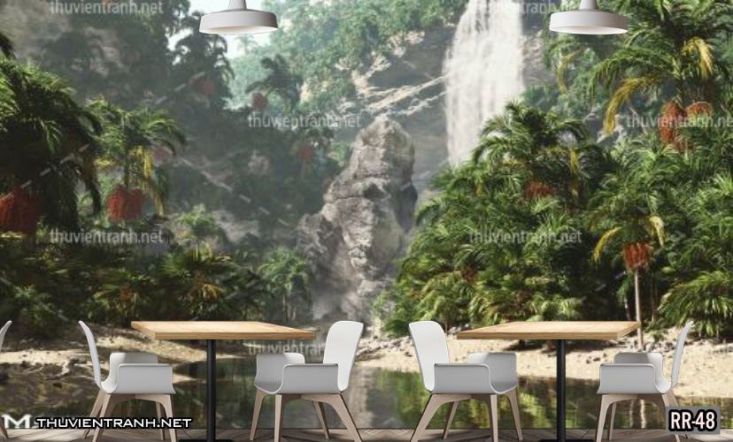 Tranh dán tường rừng xanh nhiệt đới Tropical RR-48 - Tranh tường mới cập nhật